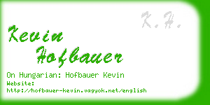 kevin hofbauer business card